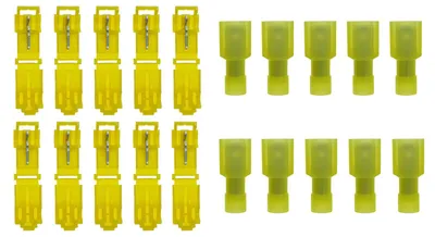 Produktbild von baytronic 10x T-Schnellverbinder gelb + 10x vollisolierter Flachstecker gelb