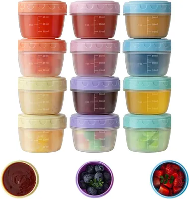 Produktbild von Famanu Snackboxen 12 Stück - Kleine, platzsparende Aufbewahrungsbehälter mit Deckel