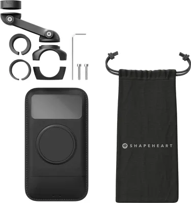 Immagine prodotto di Shapeheart Motorrad Bundle Pro Boost: supporto magnetico per smartphone da manubrio da moto, nero, XL