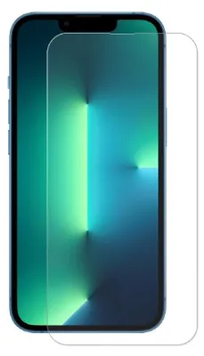 A screen protector is shown placed on top of a smartphone screen.