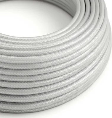 Image de Creative-Cables Câble électrique gainé de tissu, 3 x 0,75 mm², 10 m, Argent RM02, Ronde, Effet soie