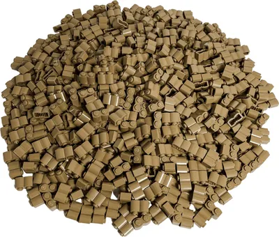 A pile of small, tan LEGO bricks.