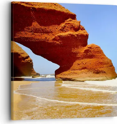 Produktbild von Bild auf Leinwand - Leinwandbild - Felsen Sandstein Ozean Natur - 30x30cm - Wand Bild - Wanddeko - Leinwanddruck - Bilder - Kunstdruck - Wanddekoration - Leinwand bilder - Wandkunst - AC30x30-1524