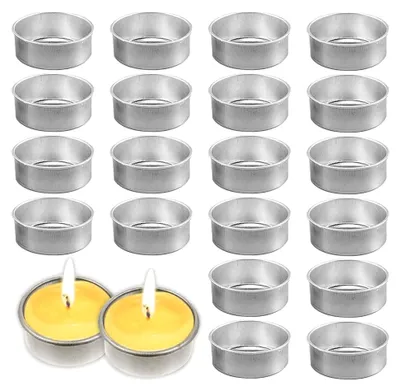 Produktbild von Teelichthalter aus Metall, 20 Stück, 40mm, Silber, für Teelichter, Duftkerzenbehälter, Tischdekoration