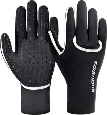 Produktbild von Rockbros Wasserdichte Fahrradhandschuhe S/M Schwarz