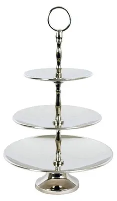 Immagine prodotto di Designer Shine Etagere a 3 livelli in alluminio lucido Diametro 30,5 cm, altezza 40,5 - Ciotola per servire - Ciotola decorativa