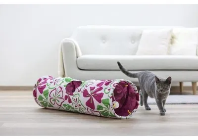 Image de Tunnel pour chat - KERBL - Flower - Multicolore - L. 90 cm × Ø 25 cm