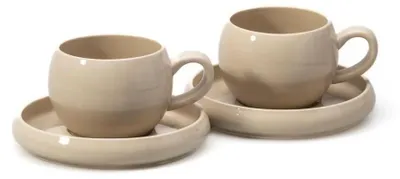 Produktbild von Bondy Kaffeetassen-Set Beige – 4-teilig – 2 Tassen à 200 ml + 2 Untertassen
