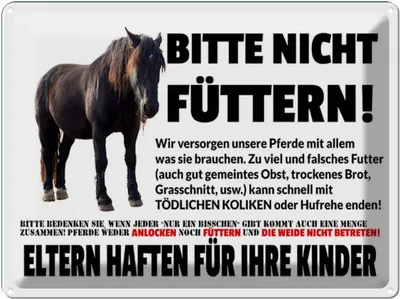 Produktbild von vianmo Blechschild 30x40 cm Pferd bitte nicht füttern Eltern haften Warnschild Hinweisschild Sicherheit Vorsicht