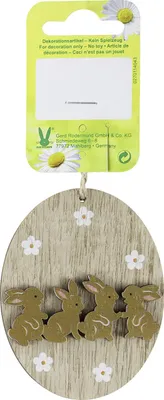 Produktbild von Osterdeko Anhänger Hase Holz 6 x 8 cm natur
