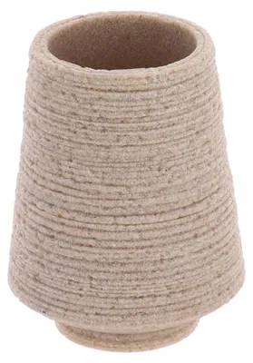 Produktbild von TENDANCE | Zahnputzbecher - Badezimmerbecher - 8 x 8 x 10 cm - Beige - Mundspülbecher - Rund