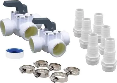 Produktbild von UBBINK Universal Bypass Kit, für Wärmepumpe, Heizung, Elektrolyseur, PVC, 3 Adapter 32-38mm