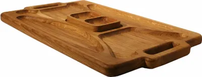 Zdjęcie produktu dla Deska taca do serwowania dębowa 48x29 cm – z miseczką na sosy