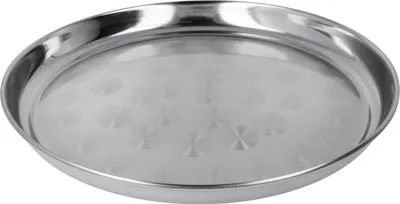 Produktbild von METALTEX Tablett rund 40 cm aus INOX - satiniert in schwerer Qualität / Edelstahlplatte / Servierplatte