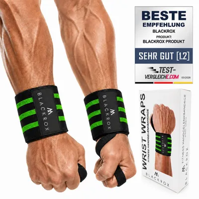 Produktbild von BLACKROX BEAST KILLER V2 Wrist Wraps – Handgelenkbandage Fitness (Grün)