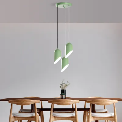 Produktbild von Opviq, Kesik - 6176 - 3 - Mint, Kronleuchter, METALLKÖRPER, Minze, 121 x 30 x 30 cm