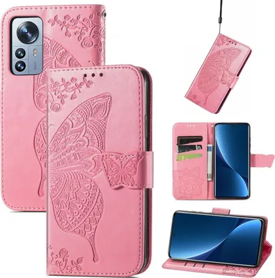 Produktbild von König Design Hülle kompatibel mit Xiaomi 12 Pro Kunstleder Handyhülle - Handy Case Rosa