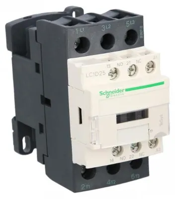 Productafbeelding van Magneetstarter 25A, 3-polig, 230V AC, 50Hz, 1 нормально open contact, 1 normaal gesloten contact, type LC1D25P5