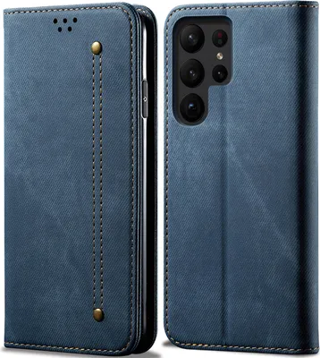 Produktbild von Galaxy S23 Ultra Hülle, Leder Brieftasche Flip Bookstyle Schutzhülle mit Standfunktion für Samsung Galaxy S23 Ultra Blau