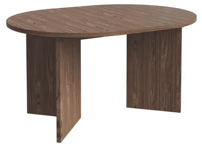 Produktbild von Selsey Ovo – Ausziehbarer Esstisch, rund, 110–190 x 110 cm, Holzoptik Nussbaum Wisconsin
