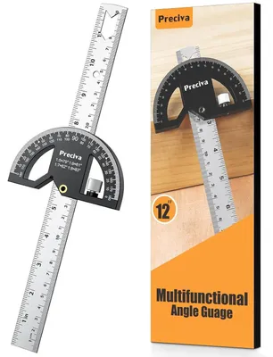 Produktbild von Kombiwinkel mit Linealanschlag 300mm Winkelmesser Anreißlineal Metall ABS