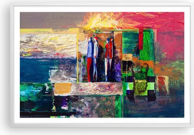 Produktbild von Gerahmtes Poster - Weißer Rahmen - Abstraktion modern - 91,5x61 cm - Wand Bild - Wanddeko - Wandbilder - Kunstposter - Wandposter - Bilderrahmen - Bilder - Kunstdruck - Wandbild - P2WAA91x61-3670