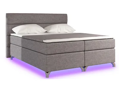 Produktbild von NABBI Gepolstert Doppelbett mit Stauraum Avellino 180 - hellgrau