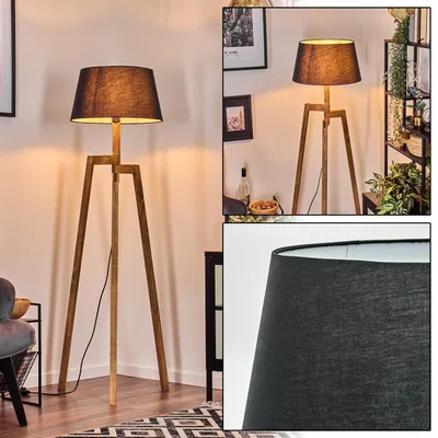 Produktbild von Schiavonea Stehlampe aus Holz/Stoff in Naturfarben/Schwarz/Beige