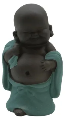 Buddha-Keramikfigur, 9,8 cm, lustiger Mönch, Dekoration