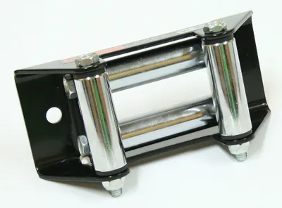 A product shot of a roller fairlead on a white background.