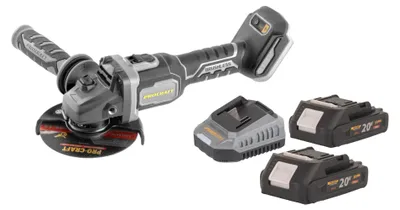 Produktbild von Procraft Industrial AG125Bbb Akku Winkelschleifer 20 V 125 mm Brushless + 2x Akku 2,0 Ah + Ladegerät