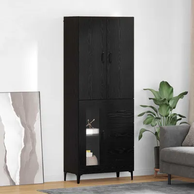 Produktbild von vidaXL Highboard Schwarz Eichen-Optik 69,5 x 34 x 180 cm Holzwerkstoff
