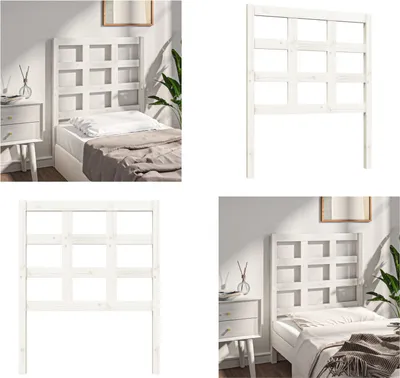 Produktbild von vidaXL Kopfteil Weiß 80,5x4x100 cm Massivholz Kiefer - Bettkopfteil - Bettkopfteile - Kopfteil - Bett-Kopfteil