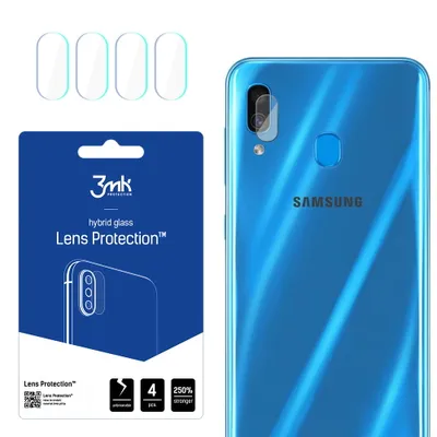 Produktbild von 3mk Hybridglas Lens Protection für Samsung Galaxy A30 Kamera Objektiv Kameralinse 0,16mm 6H (4 Stück)