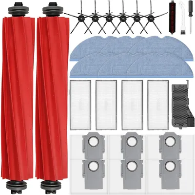 Produktbild von 28 Stück Zubehörset für Roborock S7 MaxV Ultra / S7 Pro Ultra Saugroboter, 2 Hauptbürste 6 Staubbeutel 6 Wischpad 4 HEPA Filter 6 Seitenbürste 2 Reinigungszubehör 1 Schraubendreher 1 Wasserfilter