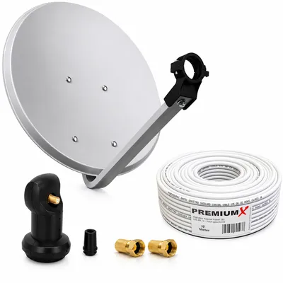 Produktbild von PremiumX Camping Sat Anlage 45cm Antenne Single LNB 10m Kabel 2x F-Stecker