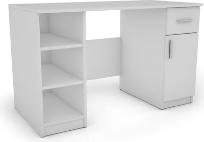Zdjęcie produktu dla Meblast | Biurko 120 cm | Biały - Eleganckie, praktyczne biurko biurowe