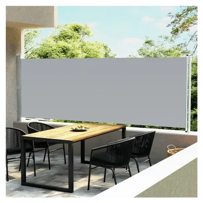 Produktbild von Terrassenmarkise grau 160x600cm, UV-beständig, wasserfest, für Balkon und Innenhof