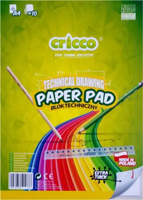 Zdjęcie produktu dla Podkładka techniczna CRICCO, biała, A4, 10 arkuszy