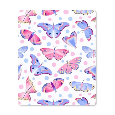 Produktbild von MuchoWow® Mauspad Mousepad Schmetterlinge - Punkte - Muster 30x40 cm - Mousepads - Maus Mat - Pad - Mausunterlage - Mausmatten