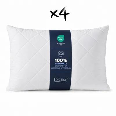 Produktbild von 100 % Baumwolle, gesteppt, mit Reißverschluss, Kissenschutz, Kissenbezug, 50 x 70 cm
