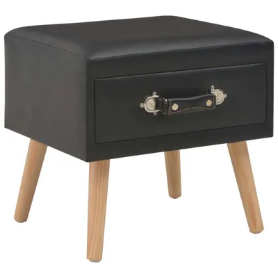 Image de vidaXL Tables de nuit 2 pcs. noir 40 x 35 x 40 cm similicuir
