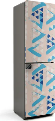 Produktbild von Abstraktes Geometriemuster – Magnetische Kühlschrank Abdeckung – Dekorfolie magnetisch Küche – Kühlschrank Magnet Deko – selbstklebende Magnettafel – Magnetfolie für Kühlschranktür – 60x205 cm