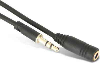 Image de Goobay 97116 Rallonge casque et audio AUX, 3, 5 mm 3 pôles, Slim, jack 3, 5 mm mâle (3 pins, stéréo) > jack 3, 5 mm femelle (3 pins, stéréo)