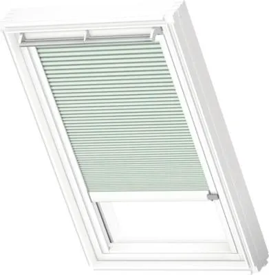 Produktbild von VELUX Dachfenster Wabenplissee blassgrün mit weißem Alu-Rahmen solarbetriebenPK06 1168KWL