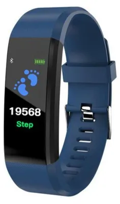 Obrázek produktu pro Chytrý fitness náramek ID115 Plus, displej 0,96" OLED, měření tepové frekvence, krokoměr, voděodolnost IP65, notifikace, tmavě modrá barva