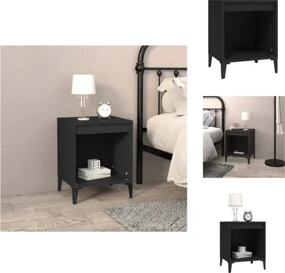 Image de vidaXL Table de nuit noire 40x35x50 cm - Tables de nuit