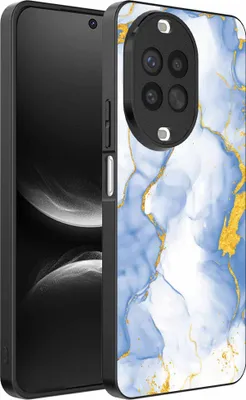 Obrázok produktu pre Fit pre Huawei Nova 14 Phone Case with Light Blue Gold Marble Print - TPU Backcover Case Lightblue Gold Marble Design - Smartphonica