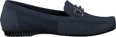 Produktbild von MARCO TOZZI Damen Slipper Leder Zierspange Mokassin 2-24203-42, Größe:41 EU, Farbe:Blau