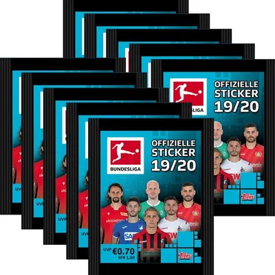Zdjęcie produktu dla Naklejki kolekcjonerskie Topps Bundesliga 2019/20 - 10 torebek